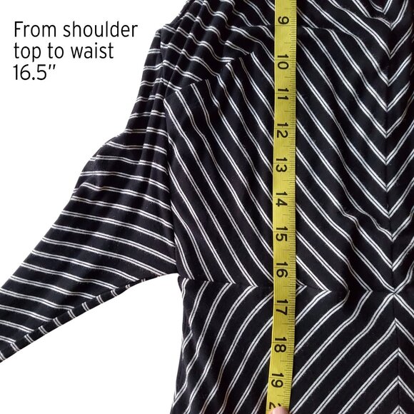 White House Black Market Tie Front BW Chevron Striped Sleeveless Maxi Dress XS - Picture 15 of 16